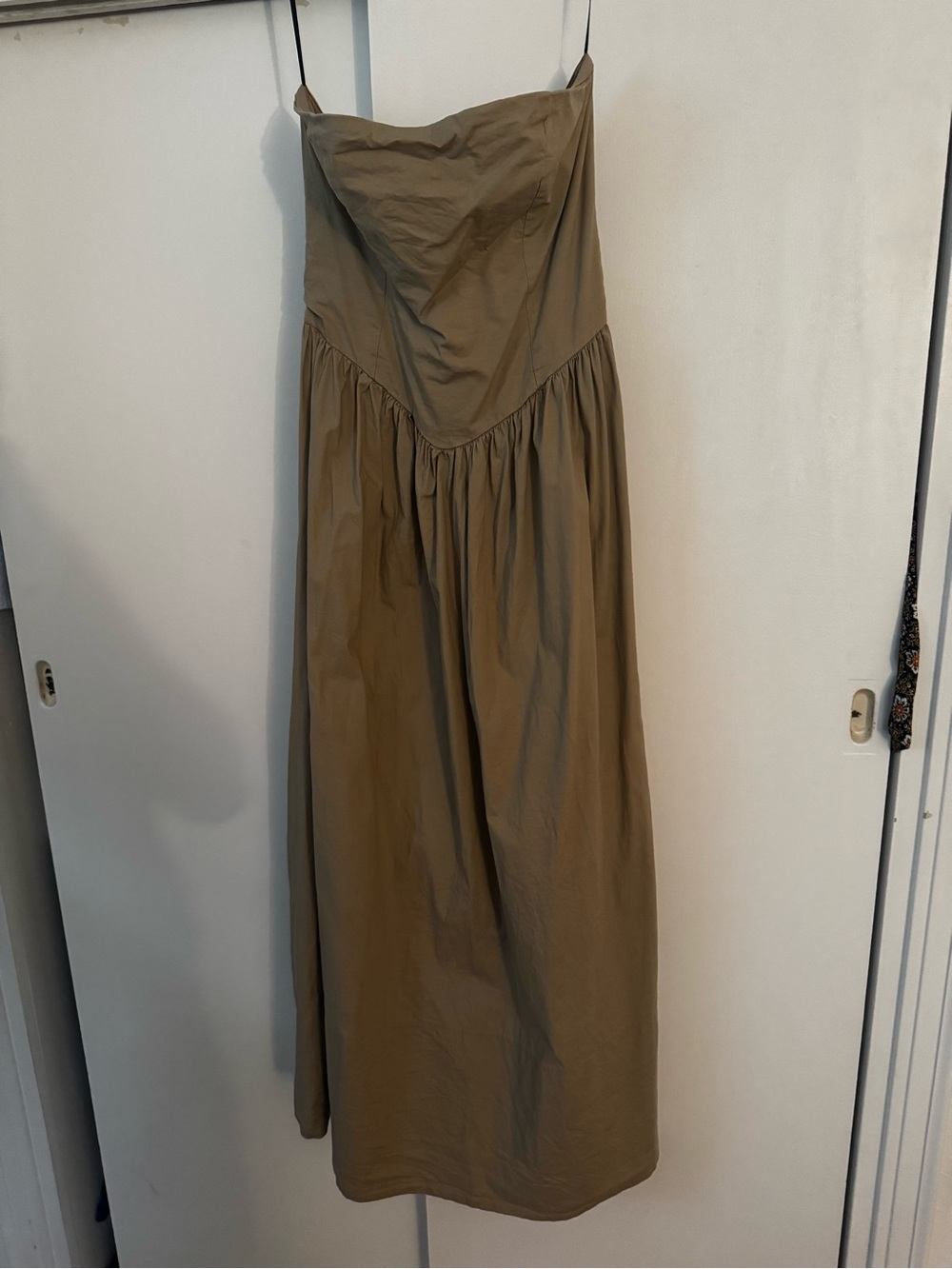WeWoreWhat Strapless Khaki Maxi Dress